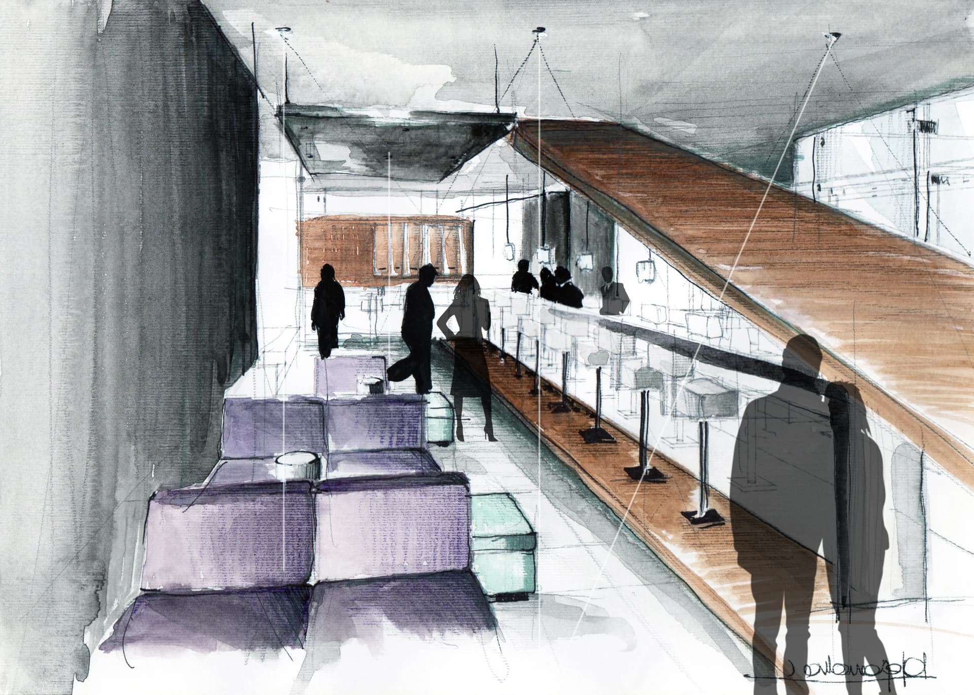 Boceto de diseño de interiores - Alejandra Cáceres Cacerez Projects